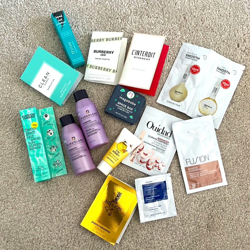 Hair, makeup, and perfume bundle